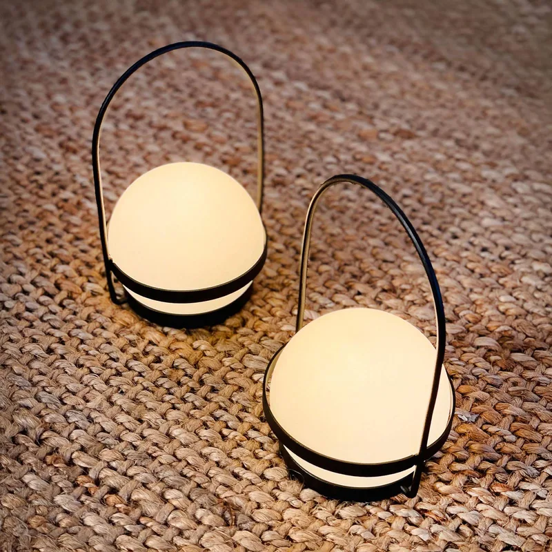 LED lantaarn Summer, 2 stuks, zwart von Dyberg Larsen in Zwart, wit – Produktfoto