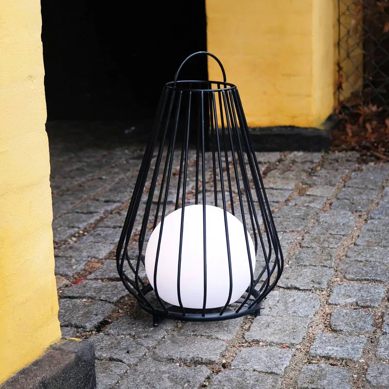 LED tafellamp op batterijen Evesham, hoogte 48 cm van Dyberg Larsen in Zwart, wit – productfoto