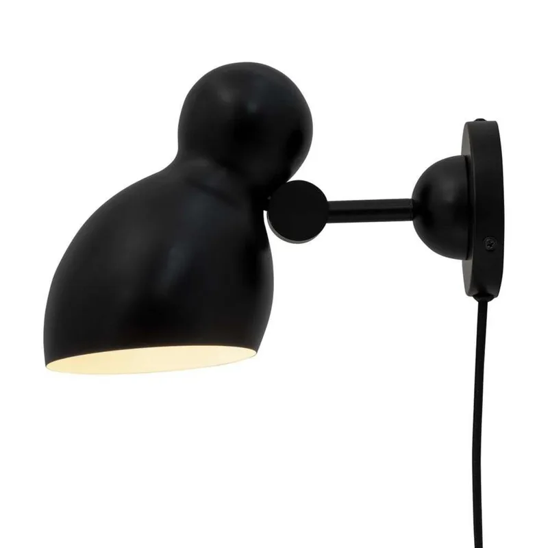 Ludo wandlamp, zwart, metaal, Ø 12 cm - Dyberg Larsen - Woonkamer - Scandinavisch - 1 lamp by Dyberg Larsen – product photo
