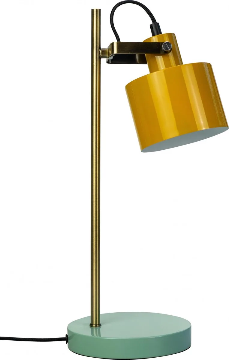Ocean tafellamp - curry van Dyberg Larsen in Curry/ Brass/ Turquoise – productfoto