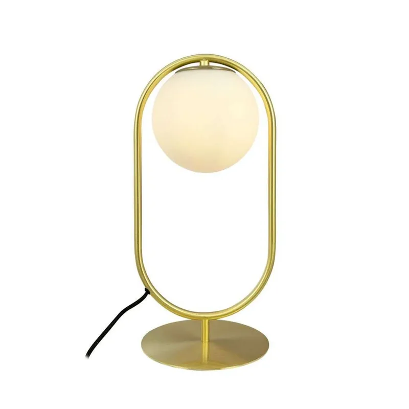 Reims tafellamp, messing/wit - Dyberg Larsen - Woonkamer - Scandinavisch - 1 lamp von Dyberg Larsen – Produktfoto