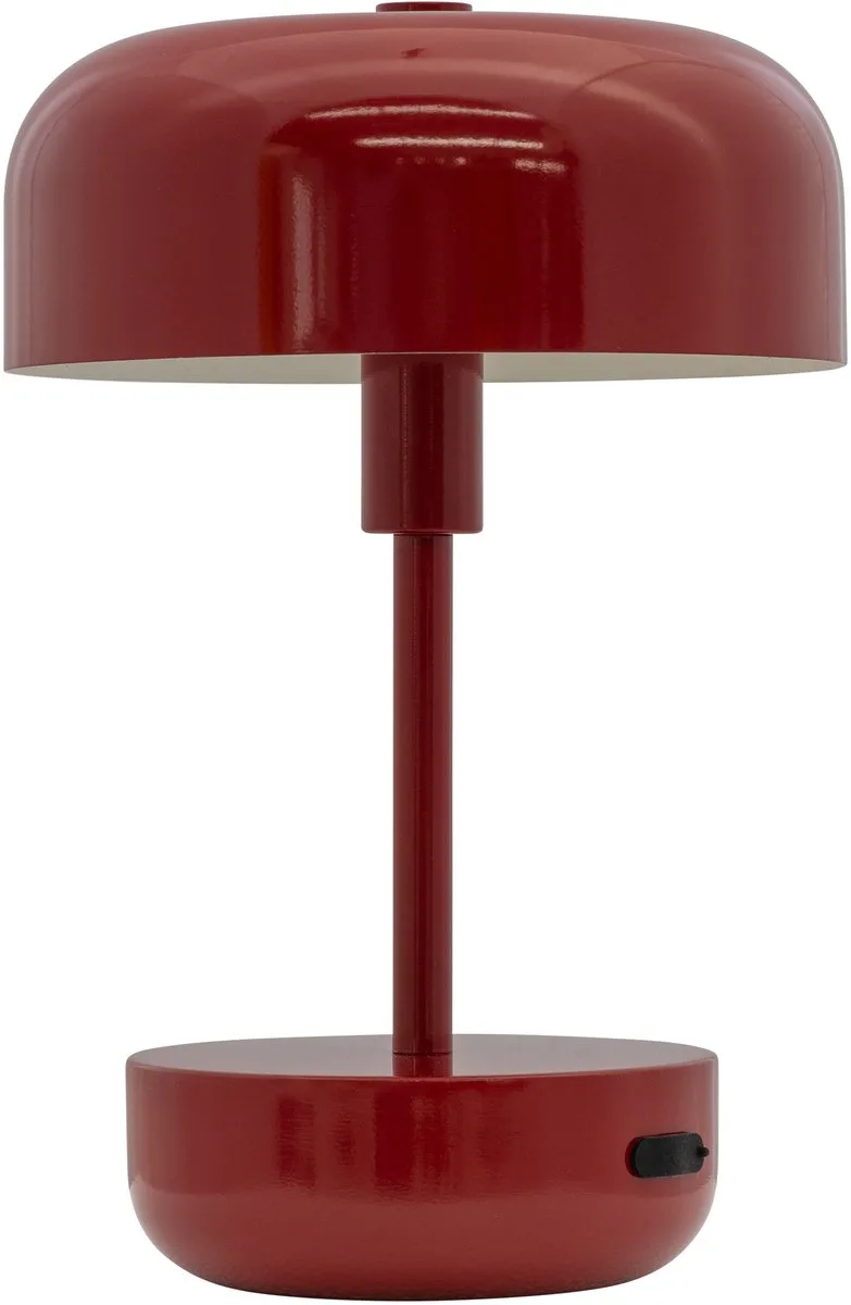 Tafellamp donkerrood metaal Oplaadbaar LED H25,7 cm D17 cm Haipot by Dyberg Larsen in Dark red – product photo