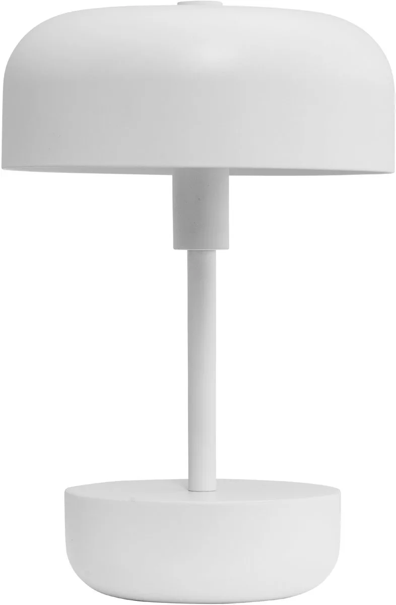 Tafellamp wit metaal Oplaadbaar LED H25,7 cm D17 cm Haipot von Dyberg Larsen in White – Produktfoto