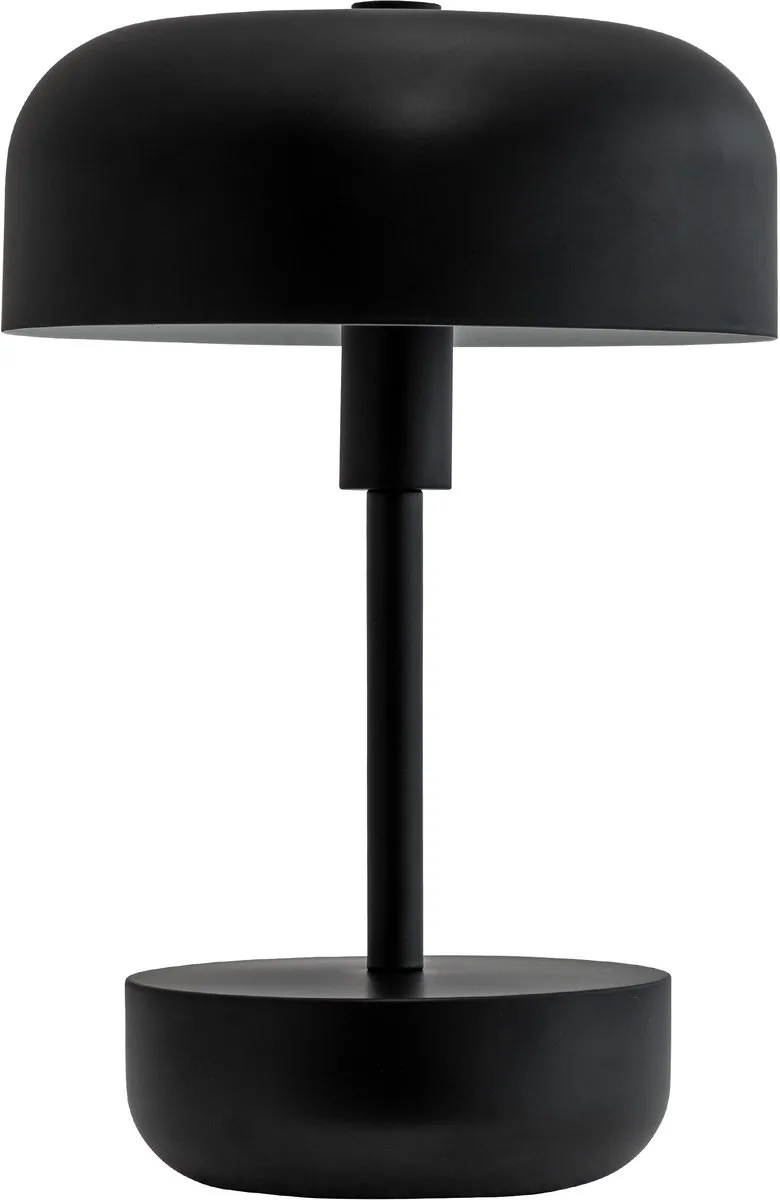 Tafellamp zwarte metaal Oplaadbaar LED H25,7 cm D17 cm Haipot van Dyberg Larsen in Black – productfoto