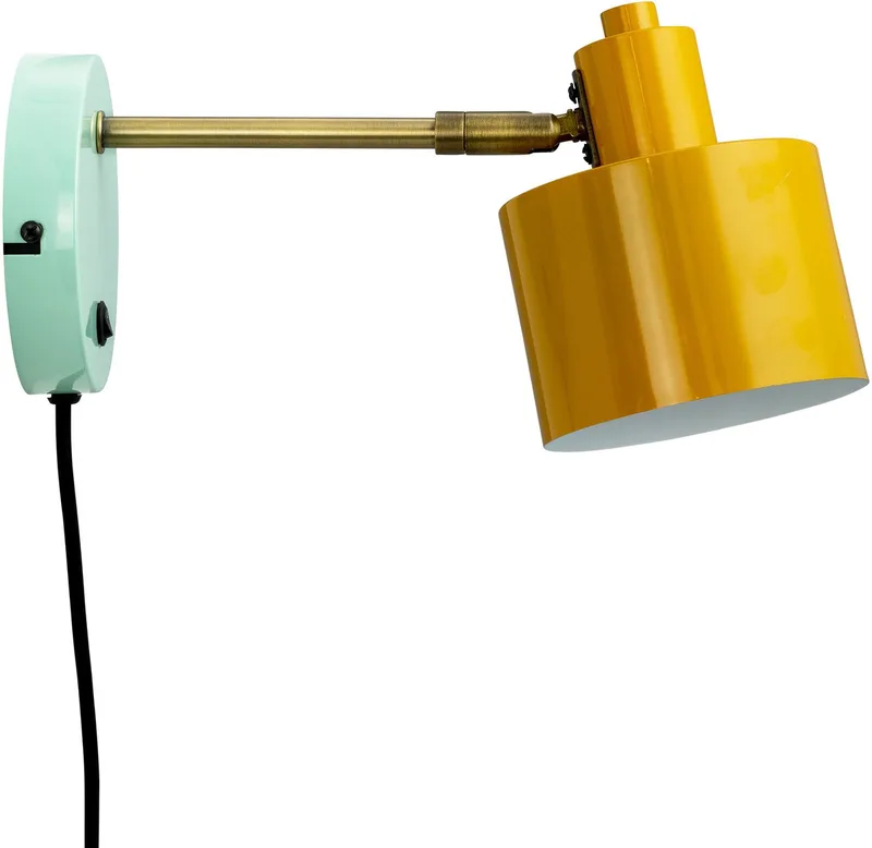 Wandlamp curry/turquoise metaal H11,5 cm D11,5 cm Ocean van Dyberg Larsen in Curry/ Brass/ Turquoise – productfoto
