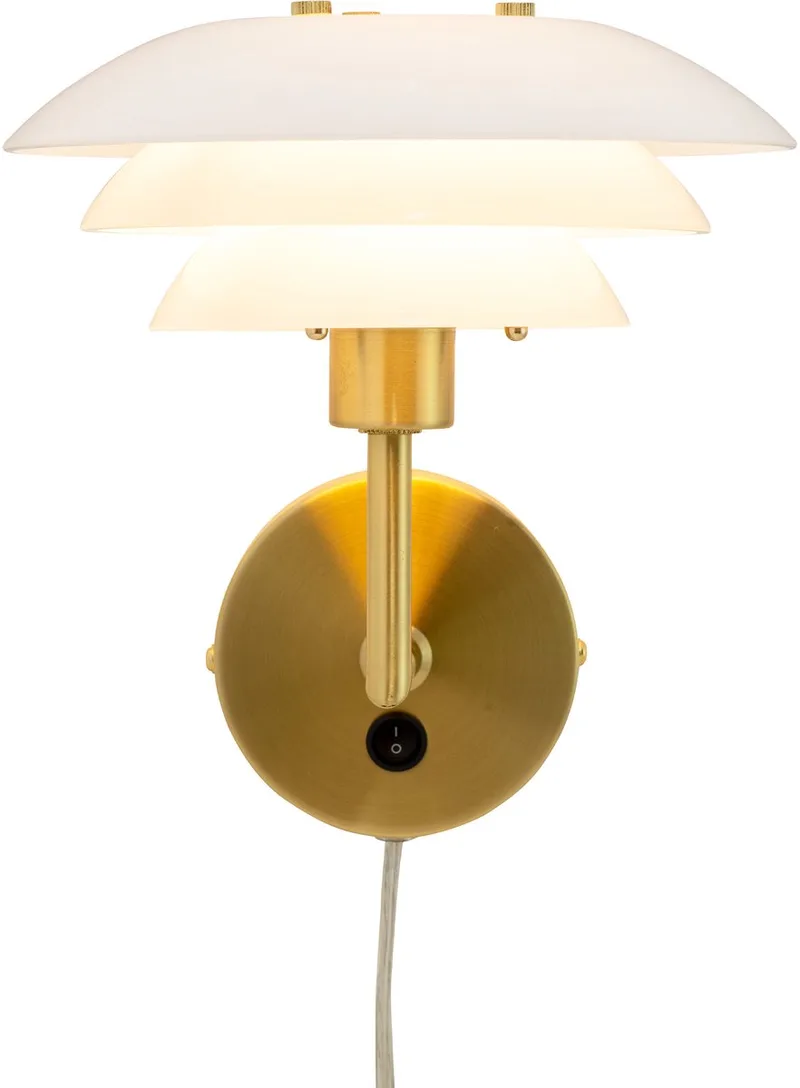 Wandlamp DL20 Messing Ø20cm G9 by Dyberg Larsen in Opal/ Brass – product photo