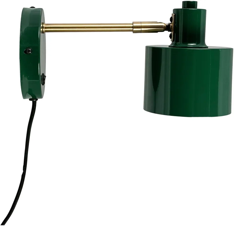 Wandlamp donkergroen/messing metaal H11,5 cm D11,5 cm Ocean van Dyberg Larsen in Dark green/ Brass – productfoto