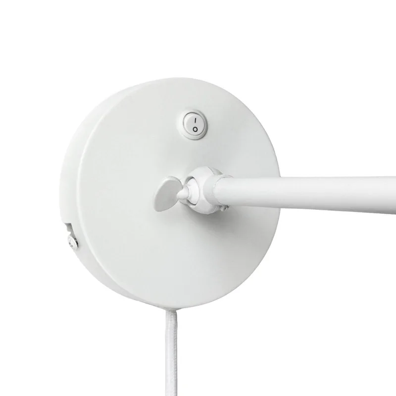 wandlamp Futura, 15W, kabel, metaal von Dyberg Larsen in Wit – Produktfoto
