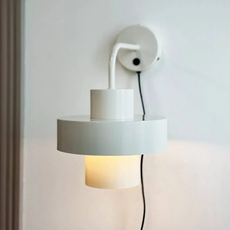 wandlamp Stoke, putty wit, Ø 20 cm, metaal van Dyberg Larsen in Stopverf wit – productfoto