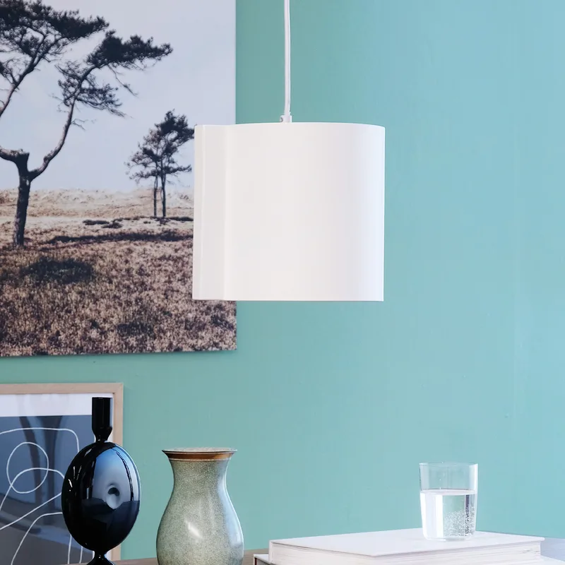 Wum hanglamp Large Warm White - Dyberg Larsen - Woonkamer - Designer - Metaal - Met lampenkap von Dyberg Larsen – Produktfoto