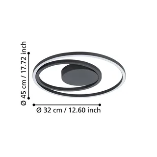 Calagrano-Z LED plafondlamp, Ø45cm by EGLO connect in Black, White – product photo 4 of 5