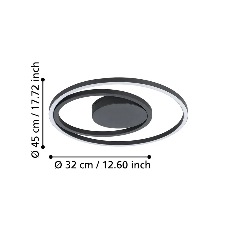 Calagrano-Z LED plafondlamp, Ø45cm by EGLO connect in Black, White – product photo 4 of 5