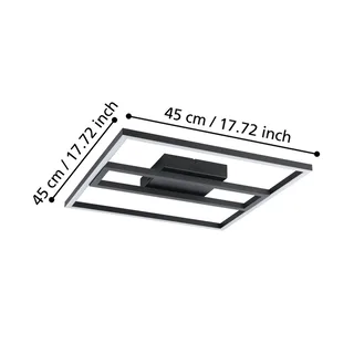 Calagrano-Z plafondlamp 45cm x 45cm van EGLO connect in Zwart, Wit – productfoto 4 van 5