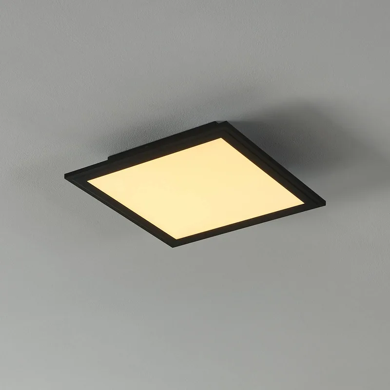 CCT plafondlamp 30x30cm zwart de EGLO connect en Noir, Opaal – photo du produit