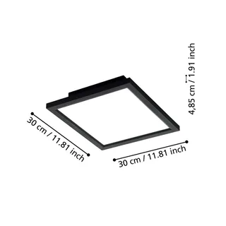 CCT plafondlamp 30x30cm zwart de EGLO connect en Noir, Opaal – photo du produit 4 sur 4