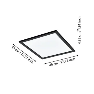 CCT plafondlamp 45x45cm zwart by EGLO connect in Black, Opaal – product photo 4 of 5