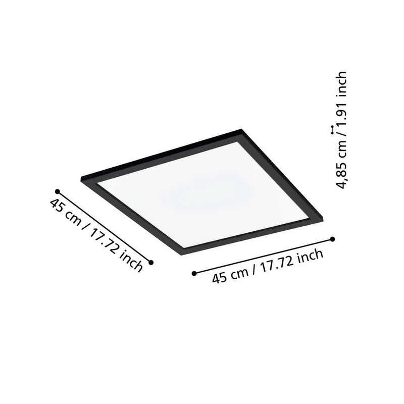 CCT plafondlamp 45x45cm zwart by EGLO connect in Black, Opaal – product photo 4 of 5