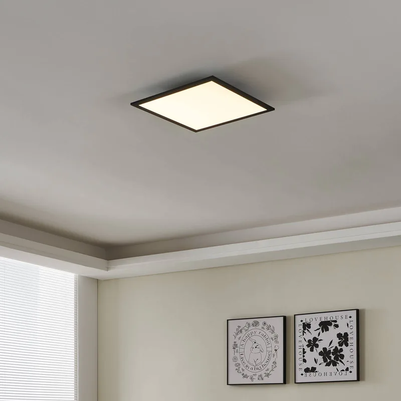 CCT plafondlamp 45x45cm zwart by EGLO connect in Black, Opaal – product photo 2 of 5