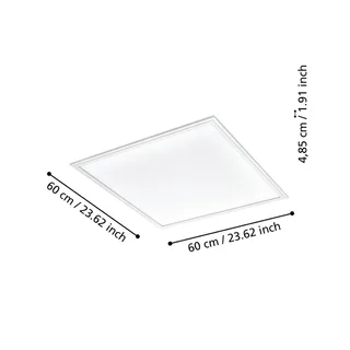 CCT plafondlamp 59,5x59,5cm wit de EGLO connect en Blanc, Opaal – photo du produit 5 sur 5