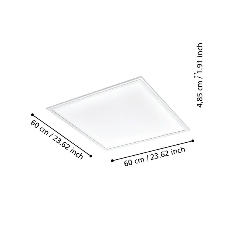 CCT plafondlamp 59,5x59,5cm wit de EGLO connect en Blanc, Opaal – photo du produit 5 sur 5