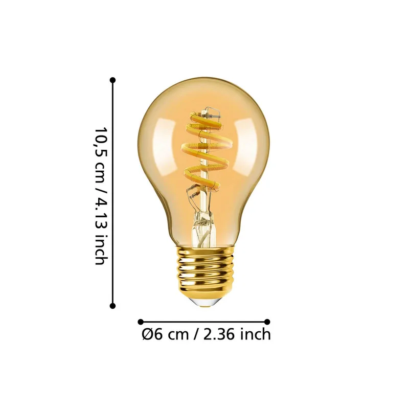 E27 A60 lampe 5,5W 400lm 2200-6500K fra EGLO connect i Amber – produktbillede 3 af 5