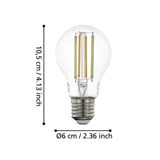 E27 A60 lampe 6W 806lm 2200-6500K fra EGLO connect i Duidelijk – produktbillede 2 af 5