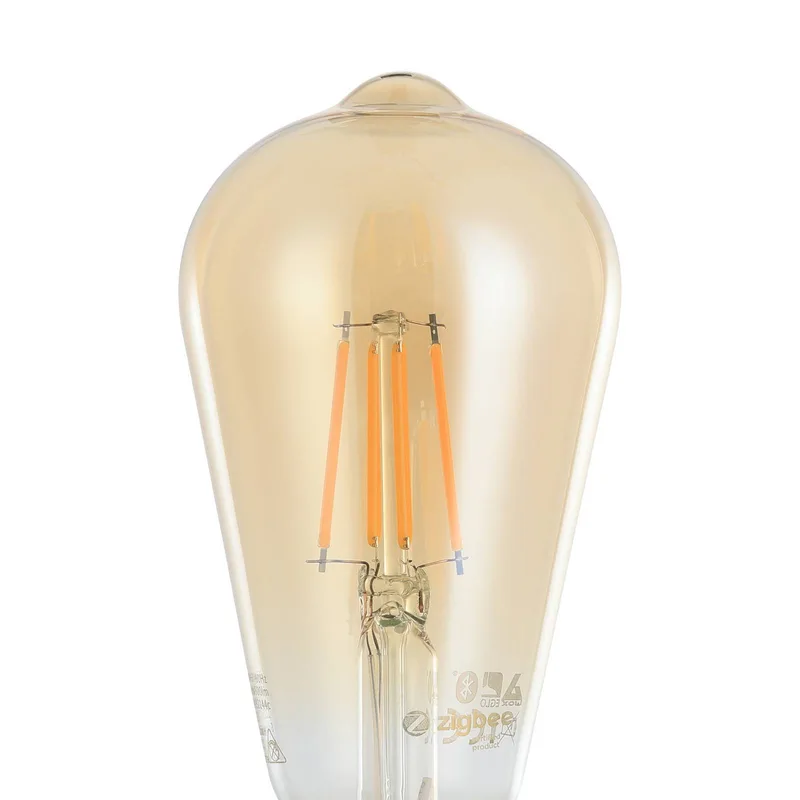 E27 ST64 lampa 5,5W 500lm 2200K 2st från EGLO connect i Amber – produktbild 3 av 5