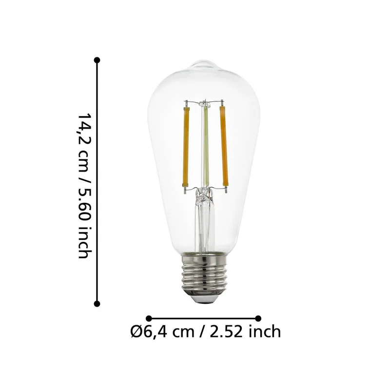 E27 ST64 lamp 6W 806lm 2200-6500K de EGLO connect en Duidelijk – photo du produit 4 sur 5