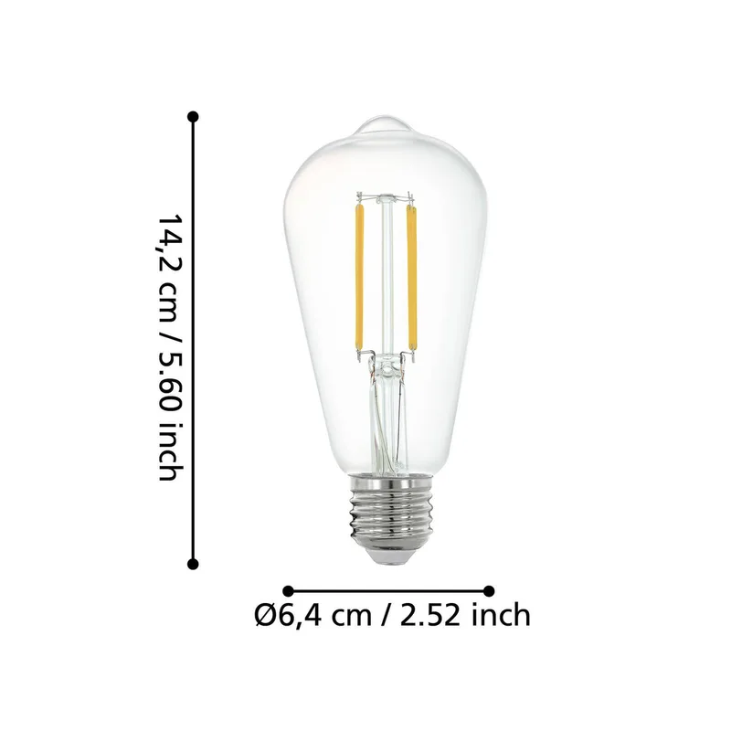 E27 ST64 lamp 6W 806lm 4000K de EGLO connect en Duidelijk – photo du produit 2 sur 5