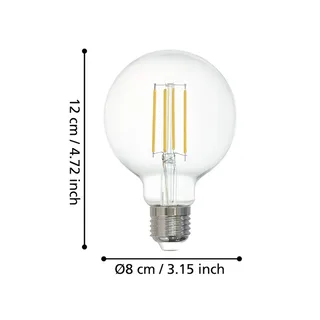 EGLO connect-z E27 G80 LED bol 6W 806lm 2700K van EGLO connect in Helder – productfoto 3 van 5