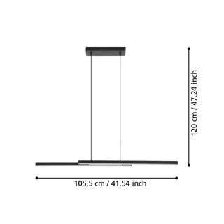 Fraioli-Z LED hanglamp by EGLO connect in Black – product photo 4 of 5