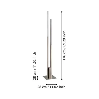 Fraioli-Z LED vloerlamp nikkel mat de EGLO connect en Mat nikkel – photo du produit 3 sur 4