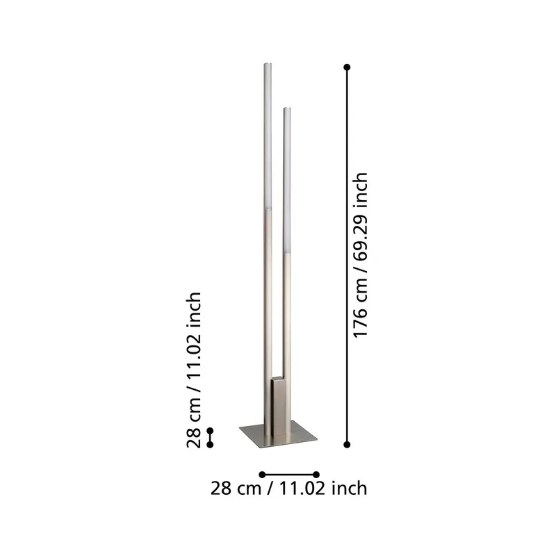 Fraioli-Z LED vloerlamp nikkel mat de EGLO connect en Mat nikkel – photo du produit 3 sur 4