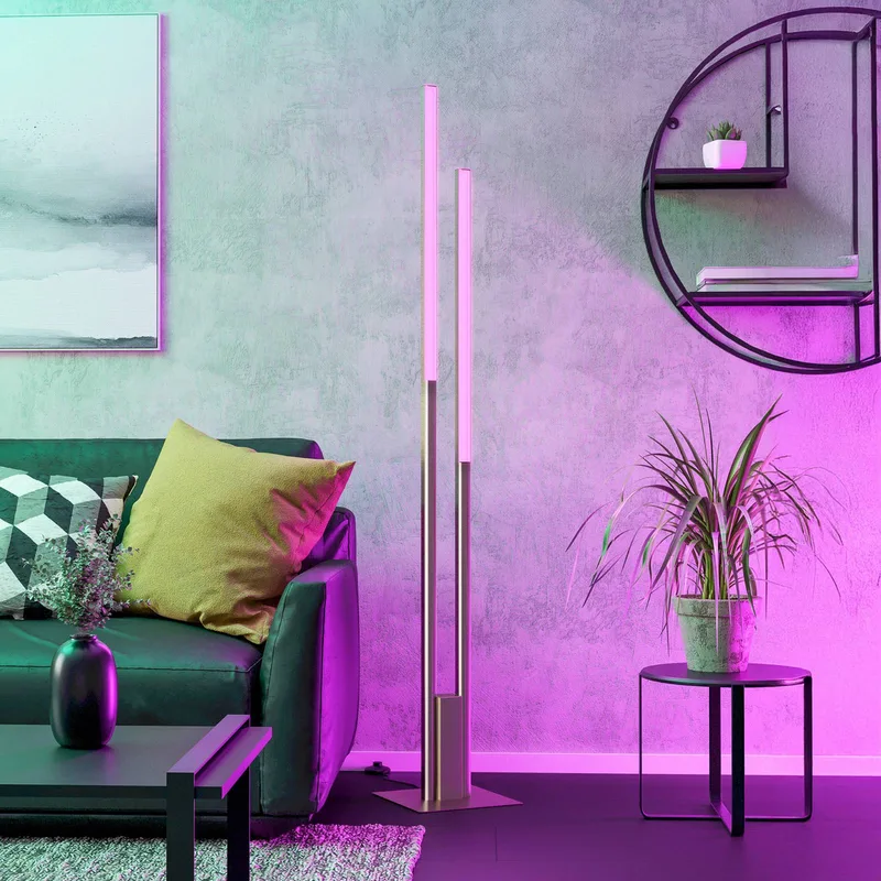 Fraioli-Z LED vloerlamp nikkel mat de EGLO connect en Mat nikkel – photo du produit 2 sur 4