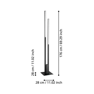Fraioli-Z LED-golvlampa svart från EGLO connect i Svart – produktbild 2 av 2