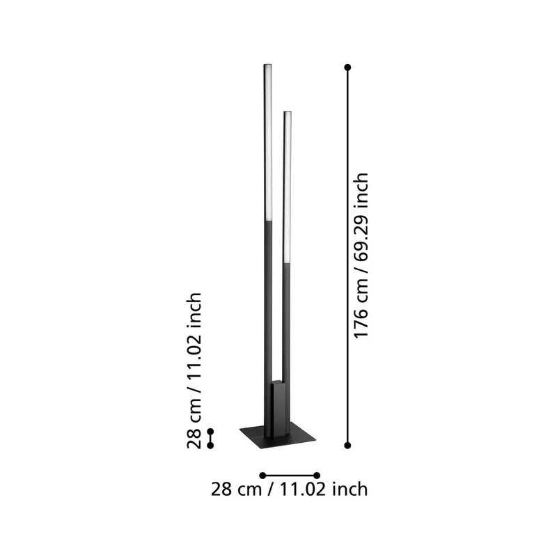 Fraioli-Z LED-golvlampa svart från EGLO connect i Svart – produktbild 2 av 2