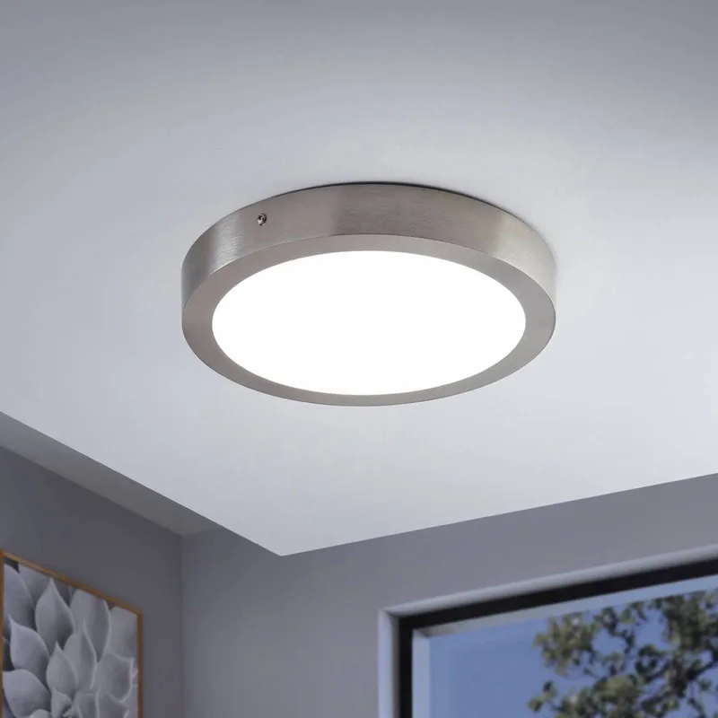 Fueva-C plafondlamp rond 30cm nikkel van EGLO connect in Gesatineerd nikkel – productfoto 3 van 4