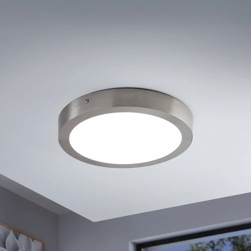 Fueva-C plafondlamp rond 30cm nikkel by EGLO connect in Gesatineerd nikkel – product photo