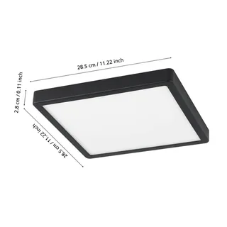 Fueva-Z plafondlamp 28x28cm van EGLO connect in Zwart – productfoto 3 van 4