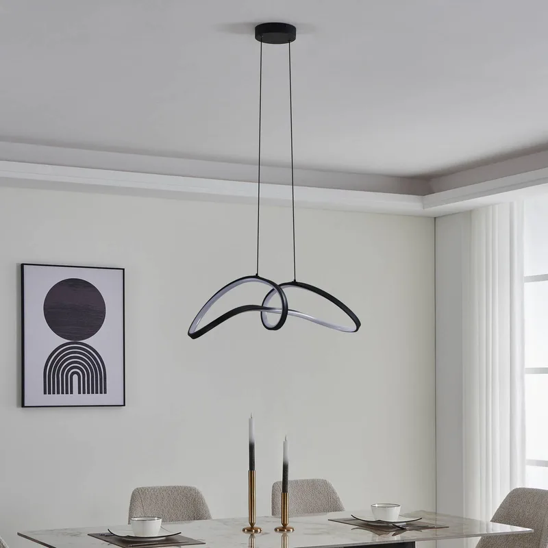 LED hanglamp Calarossa-Z, zwart, aluminium by EGLO connect in Black, White – product photo 3 of 5