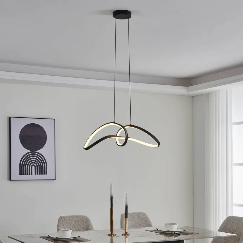 LED hanglamp Calarossa-Z, zwart, aluminium by EGLO connect in Black, White – product photo 2 of 5