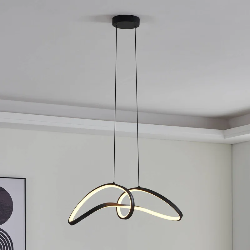 LED hanglamp Calarossa-Z, zwart, aluminium de EGLO connect en Noir, Blanc – photo du produit