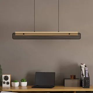 LED hanglamp Kokomo-Z, zwart, hout, staal från EGLO connect i Svart, Licht hout – produktbild 2 av 5