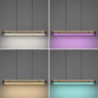 LED hanglamp Kokomo-Z, zwart, hout, staal från EGLO connect i Svart, Licht hout – produktbild 5 av 5