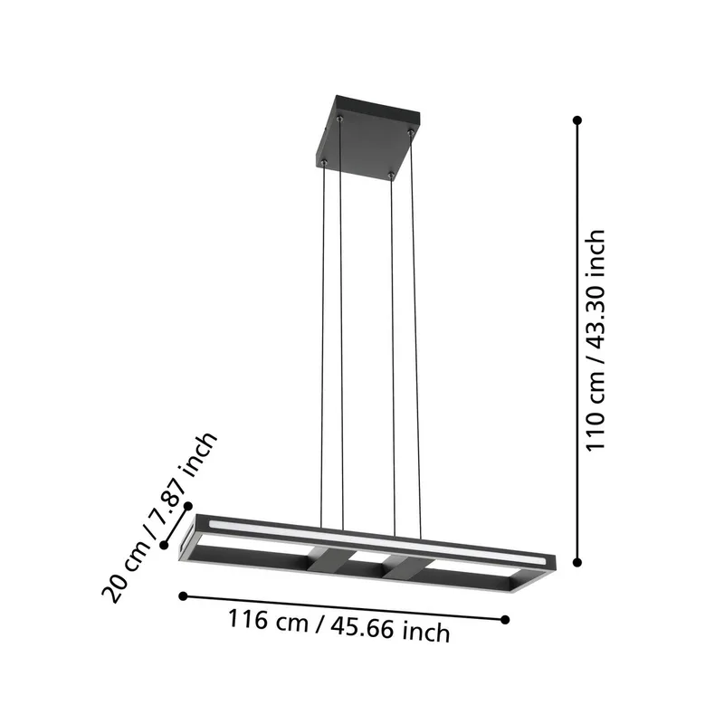 LED hanglamp Savilanas-Z, 77 cm by EGLO connect in Black – product photo 3 of 5