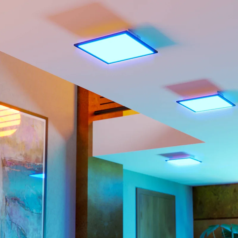 LED plafondlamp Moradillo-Z, zwart, 29 cm van EGLO connect in Zwart, Wit – productfoto 2 van 2