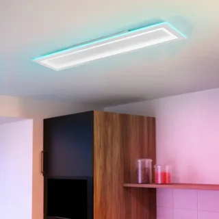 LED plafondlamp Padrogiano-Z 1-lamp, 120 x 30 cm de EGLO connect en Blanc – photo du produit 2 sur 5