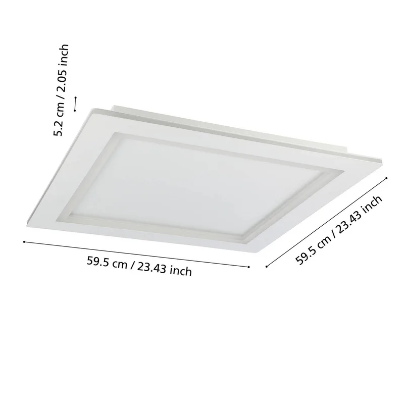 LED plafondlamp Padrogiano-Z 1-lamp, 60 x 60 cm by EGLO connect in White – product photo 3 of 5