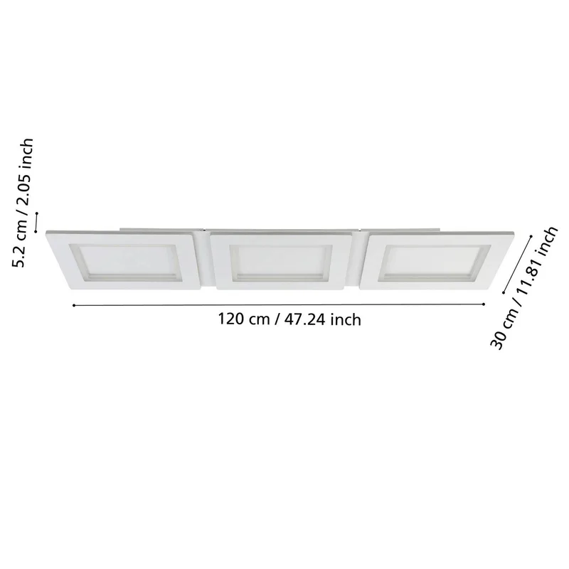 LED-taklampa Padrogiano-Z 3 lampor, 120 x 30 cm från EGLO connect i Vit – produktbild 3 av 5