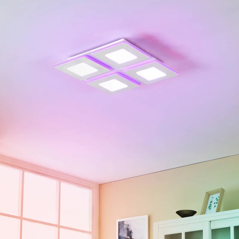 LED-taklampa Padrogiano-Z 4 lampor, 45 x 45 cm från EGLO connect i Vit – produktbild 2 av 5